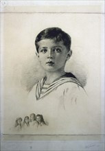 Portrait of Tsarevich Alexei Nikolaevich of Russia, 1915. Creator: Rundaltsov, Mikhail Viktorovich (1871-1935).