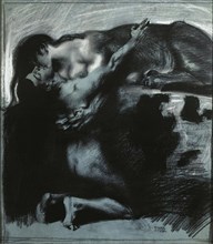 Kiss of a Sphinx, between 1890 and 1914.  Creator: Stuck, Franz, Ritter von (1863-1928).