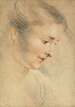 Study of a Woman's Head, 1710s.  Creator: Watteau, Jean Antoine (1684-1721).
