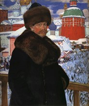 Self-Portrait', 1912. Creator: Kustodiev, Boris Michaylovich (1878-1927).