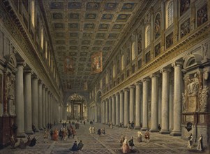 Interior of the Santa Maria Maggiore in Rome', 1750s.  Creator: Pannini (Panini), Giovanni Paolo (1691-1765).