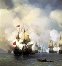 The Naval Battle of Chesma on 5th July 1770', 1848.  Creator: Aivazovsky, Ivan Konstantinovich (1817-1900).