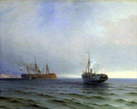 Capture of the Turkish military transport 'Messina', 13th December 1877.  Creator: Aivazovsky, Ivan Konstantinovich (1817-1900).