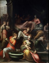 'The Nativity of John the Baptist', 16th century.  Artist: Giovanni Battista Naldini