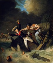 The death of Duke Leopold of Brunswick during a flood in Brunswick, Germany, 1785. Artist: Pierre Alexandre Wille