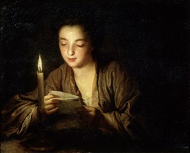 'Girl with a Candle', late 17th or early 18th century.  Artist: Jean-Baptiste Santerre