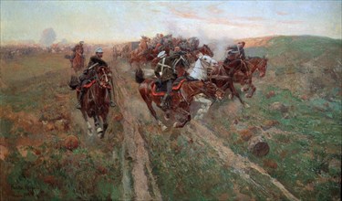 'Scene from the Battle of Kuryuk-Dara in July 1854', 1900.  Artist: Franz Roubaud