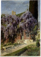 'A House Entwined with Wisteria', late 19th or 20th century. Artist: Mikhail Alisov