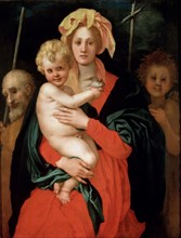 'Madonna and Child with Saint Joseph and John the Baptist', 1520s.  Artist: Jacopo Pontormo