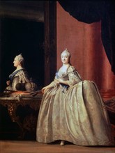 'Empress Catherine II before the Mirror', 1779.  Artist: Vigilius Erichsen