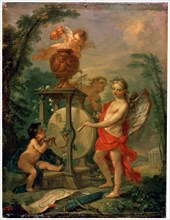'Cupid Sharpening an Arrow', 1750.  Artist: Charles-Joseph Natoire