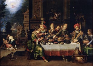 'The Parable of the Rich Man and the Beggar Lazarus', 17th century. Artist: Frans Francken II