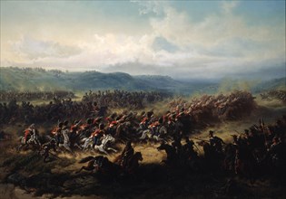 'Charge of the English Light Brigade at the Battle of Balaclava on 25 October 1854', 19th century.  Artist: Friedrich Kaiser