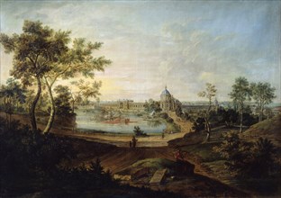 'View of the Great Palace in Oranienbaum', 1758.  Artist: Friedrich Hartmann Barisien