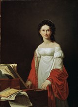 'Portrait of the Singer Anna Borunova', 1821.  Artist: Nicolas de Courteille
