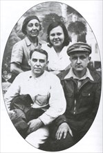 Marina Tsvetaeva, Lidiya Libedinskaya, Aleksei Kruchenykh and Sergey Efron. Kuskovo, 1941.