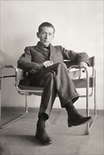 Marcel Breuer in the Wassily chair, 1926.