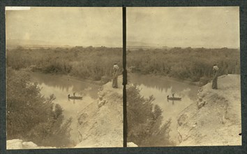 The Jordan River from the heights of Moab  (Stereograph), 1911.