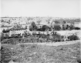 View of the City of Jerusalem from the Golgotha, between 1870 and 1880.