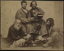 A group of drunk men in Siberia, 1860s-1870s.
