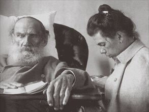 The Sick Leo Tolstoy with daughter Tatyana in Gaspra on the Crimea, 1902.