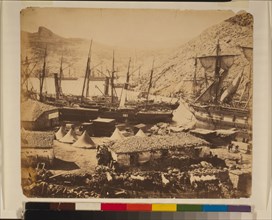 Russian Warships in the Cossack Bay, Balaklava, ca 1855.