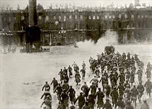 Storming the Winter Palace on 25th October, 1917 (From the Film "October" 1927).