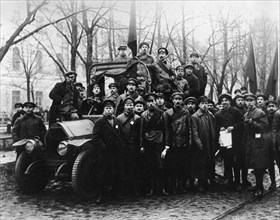 A Group of Red Army Men. Petrograd, 1917.