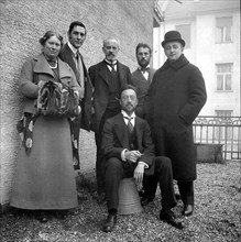 Wassily Kandinsky with group of artists from the Blue Rider, 1911-1912.