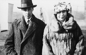 Prince Pyotr Grigoryevich Volkonsky (1897-1925) with his wife, Irina, nee Rakhmaninova (1903-1969), 1925.