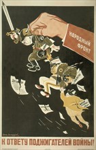 Popular Front. The instigators of World War must be held accountable, 1936. Artist: Deni (Denisov), Viktor Nikolaevich (1893-1946)