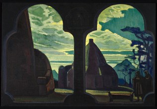 Stage design for the opera Tristan and Isolde by R. Wagner, 1912. Artist: Roerich, Nicholas (1874-1947)