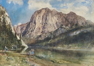 Altaussee Lake and Face of Mount Trissel, 1859. Artist: Alt, Rudolf von (1812-1905)