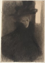 Portrait of a Lady with Cape and Hat, 1897-1898. Artist: Klimt, Gustav (1862-1918)