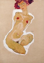 Squatting Female Nude, 1910. Artist: Schiele, Egon (1890?1918)