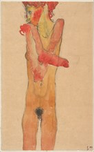 Nude Girl with Folded Arms, 1910. Artist: Schiele, Egon (1890?1918)