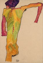 Male Nude, Propping Himself Up, 1910. Artist: Schiele, Egon (1890?1918)