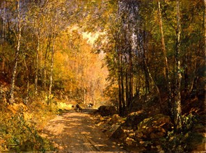 Forest Lane near Schärfling, 1890. Artist: Schindler, Emil Jakob (1842-1892)