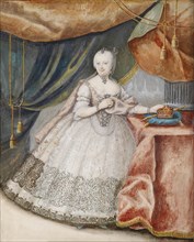 Portrait of Empress Maria Theresia of Austria (1717-1780) in Lace Long Gown, c. 1740. Artist: Anonymous
