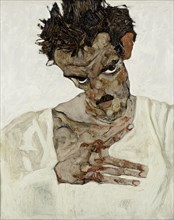 Self-Portrait with Lowered Head, 1912. Artist: Schiele, Egon (1890?1918)