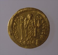 Solidus of Justinian I, 527-565. Artist: Numismatic, Ancient Coins