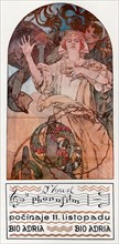 DeForest Phonofilm. Presentation of one of the first musical sound films at the Adria in Prague, 1927. Artist: Mucha, Alfons Marie (1860-1939)