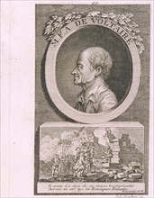 Portrait of the writer, essayist and philosopher Francois Marie Arouet de Voltaire (1694-1778). Artist: Balzer, Johann (1738-1799)