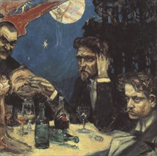 The Symposium, (Study) Right Jean Sibelius, 1894. Artist: Gallen-Kallela, Akseli (1865-1931)