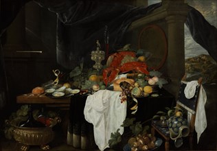 Pronk Still Life with Fruit, Oyters, and Lobsters, c. 1640. Artist: Benedetti, Andries (active Mid of 17th cen.)