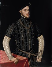 Portrait of Philip II (1527-1598), King of Spain and Portugal, c. 1550. Artist: Mor, Antonis (Anthonis) (c. 1517-1577)