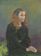 Jeune femme en robe verte (Germaine Maréchal), 1893. Artist: Rysselberghe, Théo van (1862-1926)