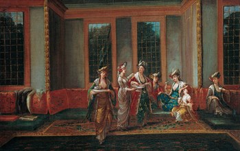 Women Drinking Coffee, 1720s. Artist: Vanmour (Van Mour), Jean-Baptiste (1671-1737)