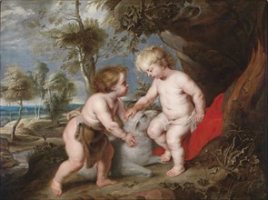 Christ and John the Baptist as Children. Artist: Rubens, Pieter Paul (1577-1640)