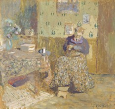 Madame Vuillard Sewing, 1920. Artist: Vuillard, Édouard (1868-1940)